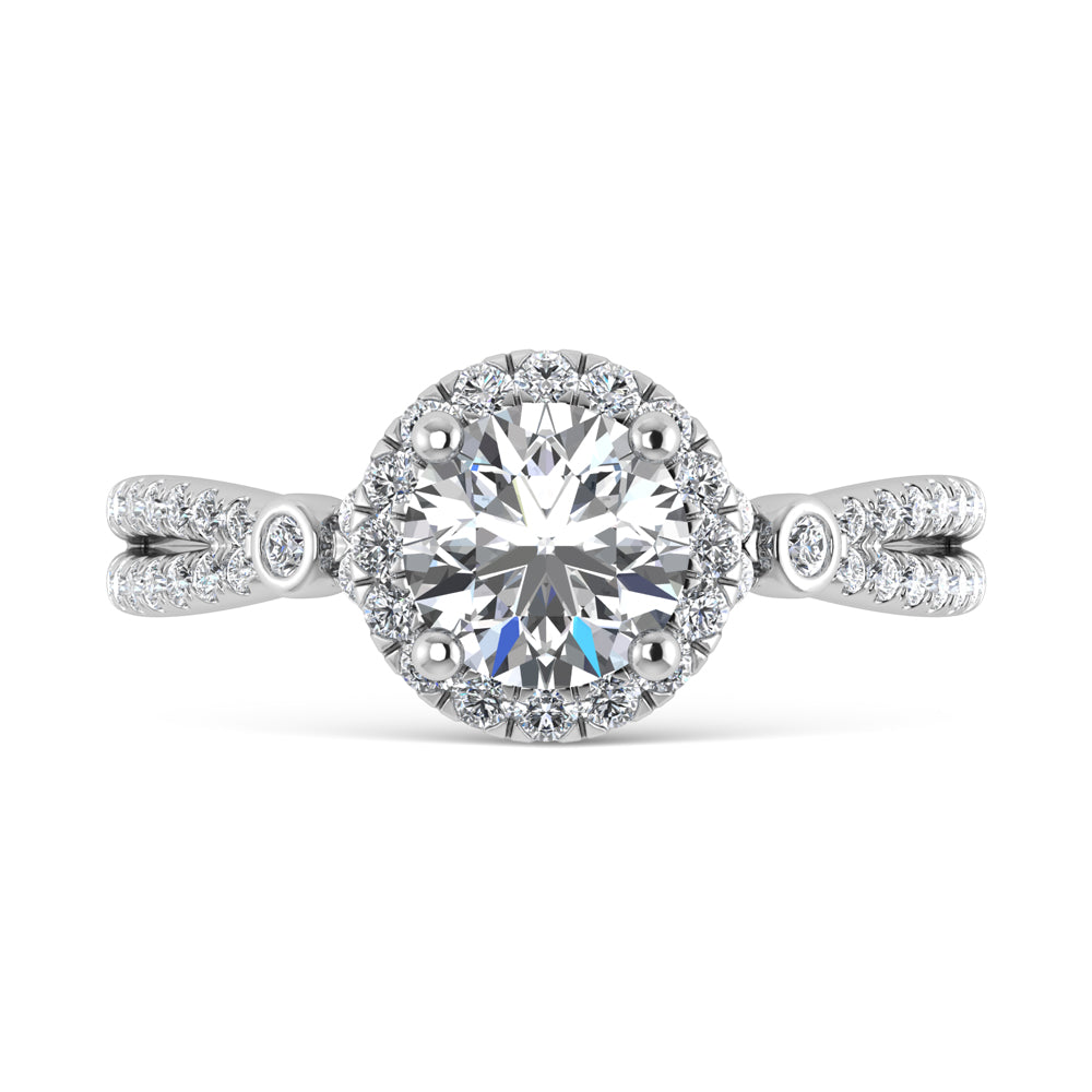 10K White Gold Lab-Grown Round Diamond 1.27 ctw Engagement Ring