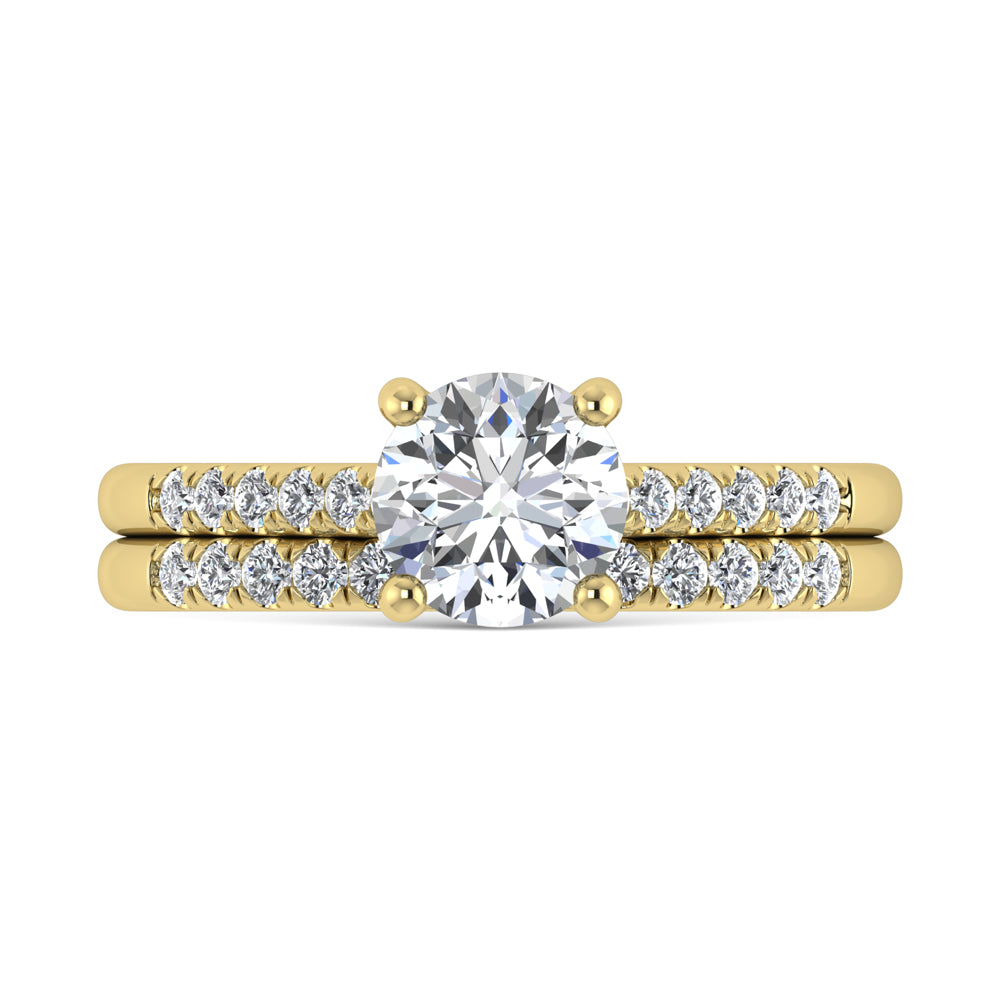10K Yellow Gold Lab-Grown Diamond 1.25 ctw Round Bridal Ring