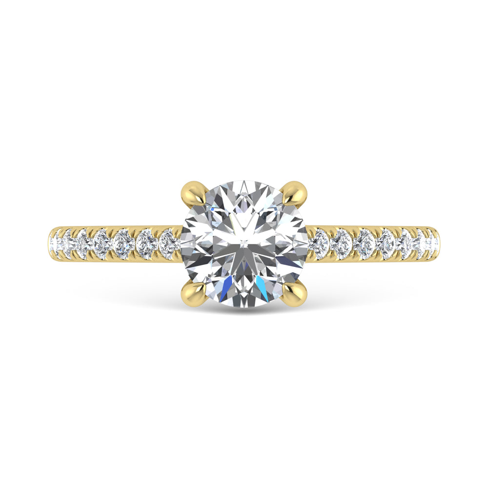 10K Yellow Gold 1.25 ctw Lab-Grown Diamond Round Engagement Ring