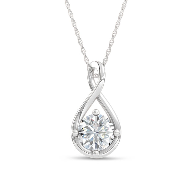 10K White Gold Lab-Grown Diamond 1 Ctw Fashion Pendant
