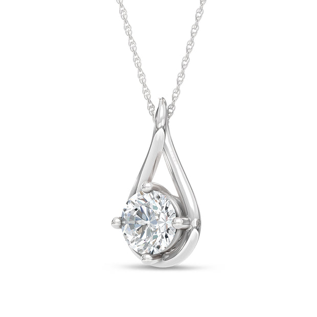 10K White Gold Lab-Grown Diamond 1 Ctw Fashion Pendant