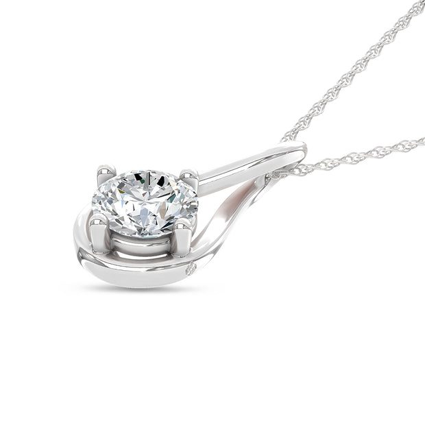 10K White Gold Lab-Grown Diamond 1 Ctw Fashion Pendant