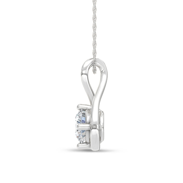 10K White Gold Lab-Grown Diamond 1 Ctw Fashion Pendant