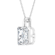 14K White Gold Lab-Grown Diamond 1/2 Ctw Elongated Radiant Pendant