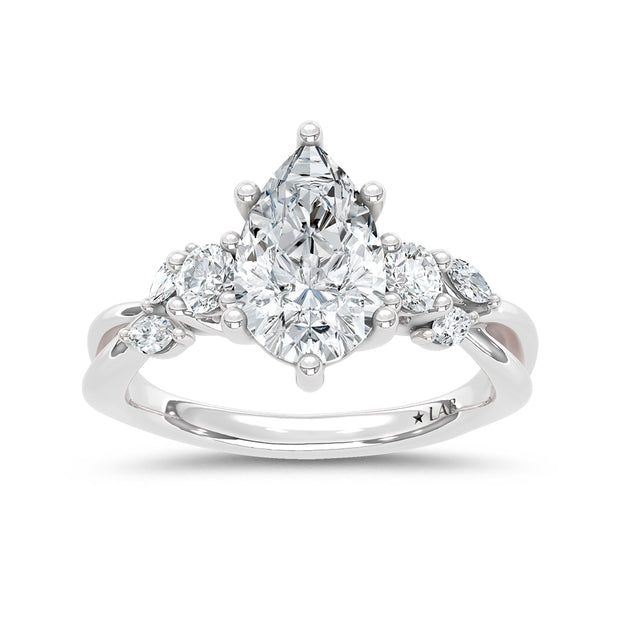 14K White Gold Lab-Grown Diamond 2 1/3 CtW Engagement Ring