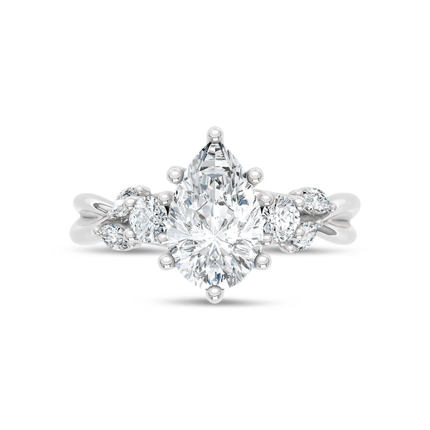 14K White Gold Lab-Grown Diamond 2 1/3 CtW Engagement Ring