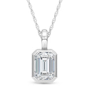14K White Gold Lab-Grown Emerald Diamond 1/2 CtW Fashion Pendant
