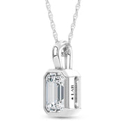 14K White Gold Lab-Grown Emerald Diamond 1/2 CtW Fashion Pendant