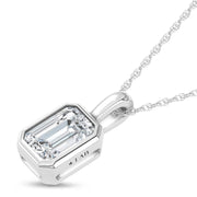 14K White Gold Lab-Grown Emerald Diamond 1/2 CtW Fashion Pendant