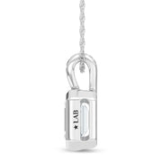 14K White Gold Lab-Grown Emerald Diamond 1/2 CtW Fashion Pendant