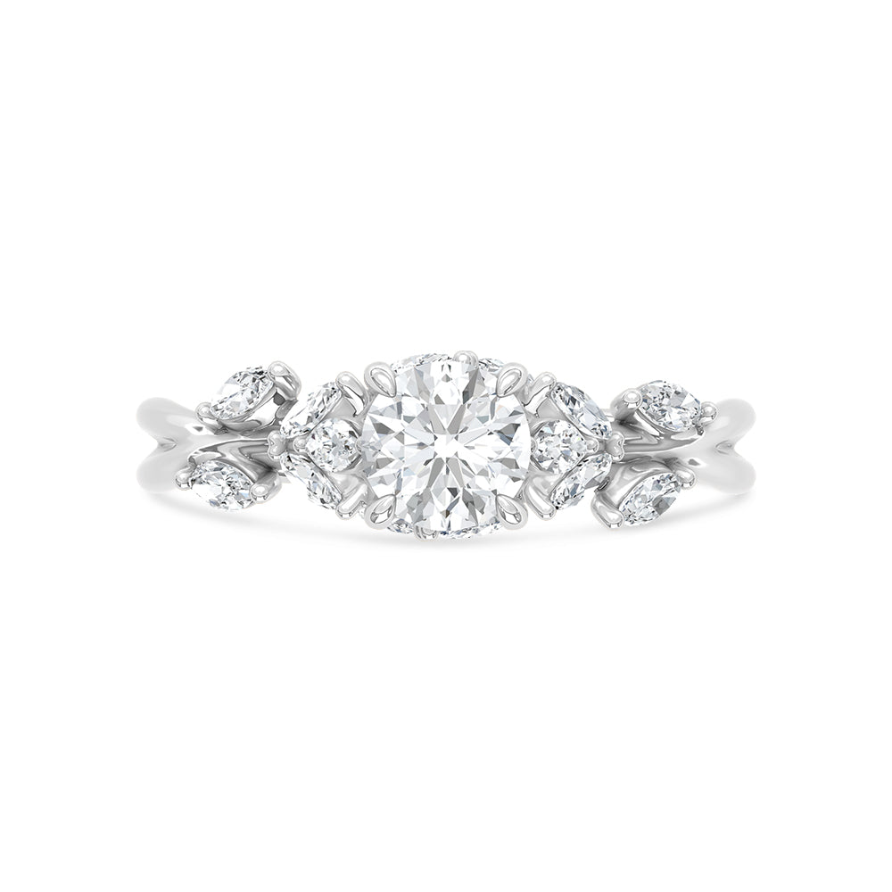 10K White Gold Lab Grown Diamond 1 Ct.Tw. Round Shape Engagement Ring