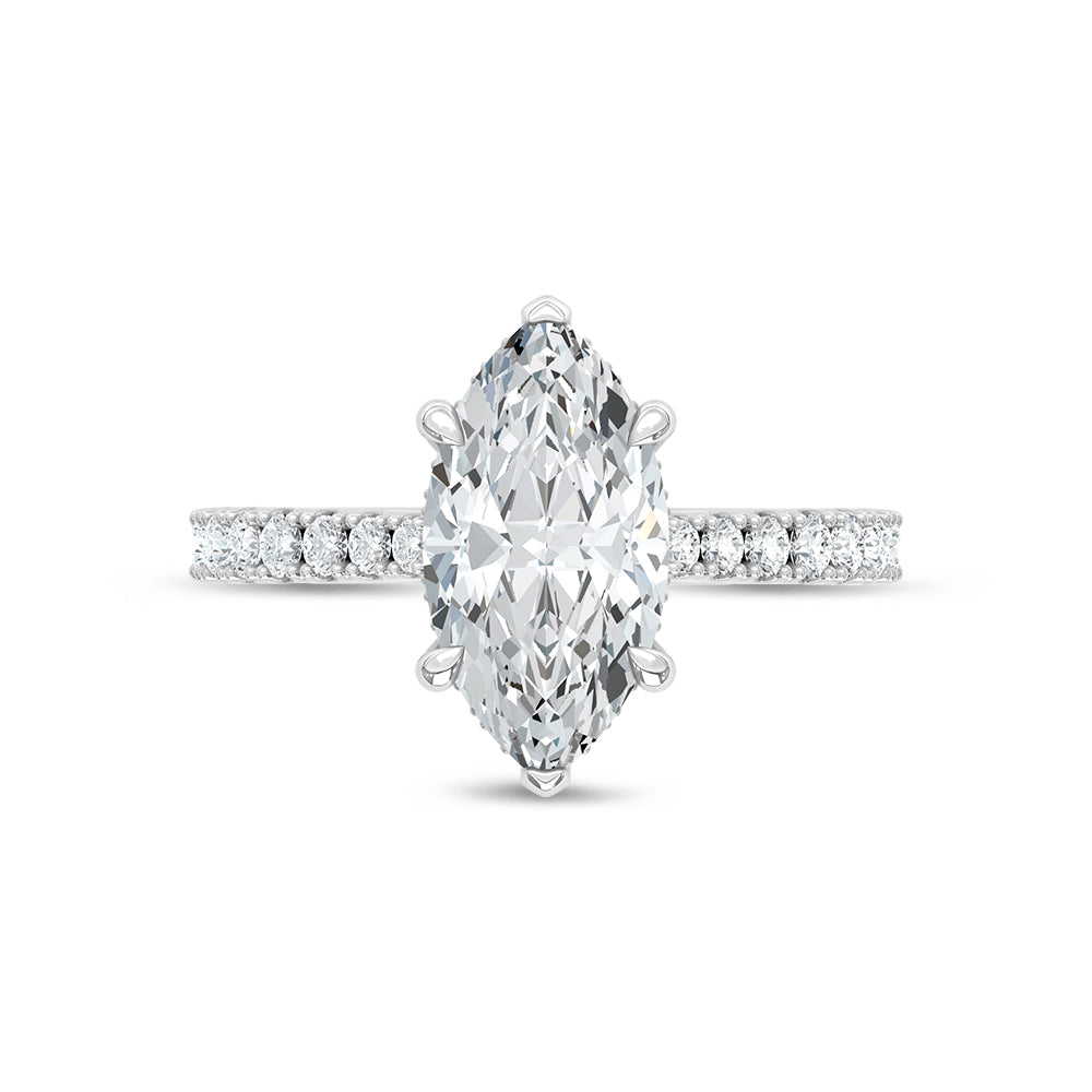 14K White Gold Lab-Grown Diamond 2.36 ctw Marquise Engagement Ring