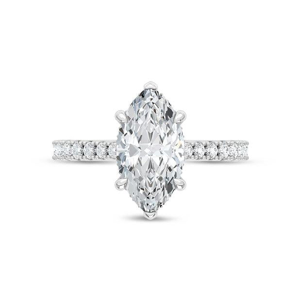 14K White Gold Lab-Grown Diamond 2.36 Ctw Marquise Engagement Ring