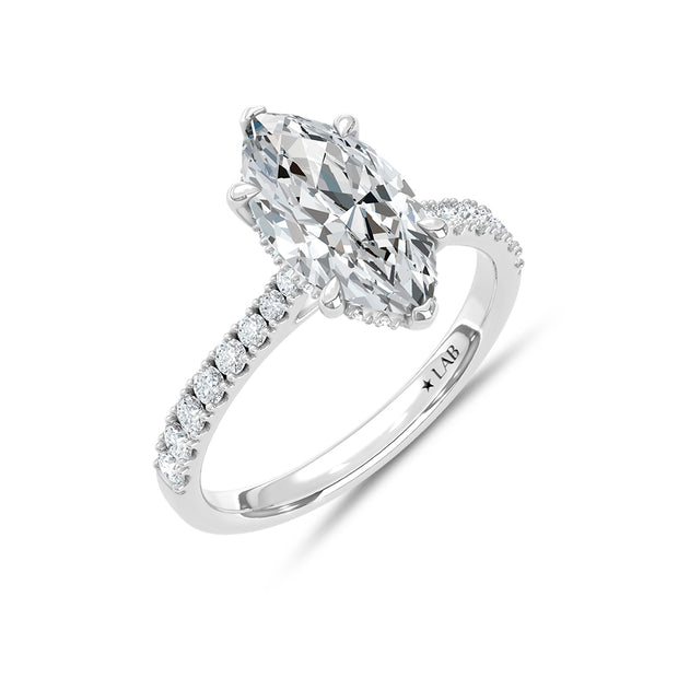 14K White Gold Lab-Grown Diamond 2.36 Ctw Marquise Engagement Ring