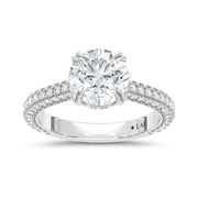 14K White Gold Lab Grown Diamond 2.90 Ctw Round Shape Engagement Ring