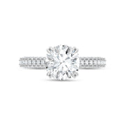 14K White Gold Lab Grown Diamond 2.90 Ctw Round Shape Engagement Ring