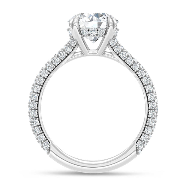 14K White Gold Lab Grown Diamond 2.90 Ctw Round Shape Engagement Ring