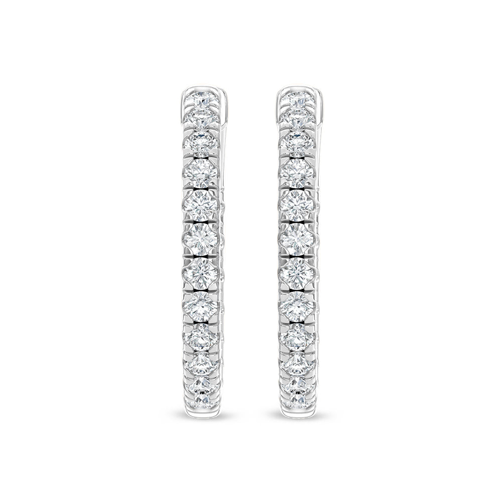 14K White Gold Lab Grown Diamond 5/8 Ct.Tw. Hoop Earrings