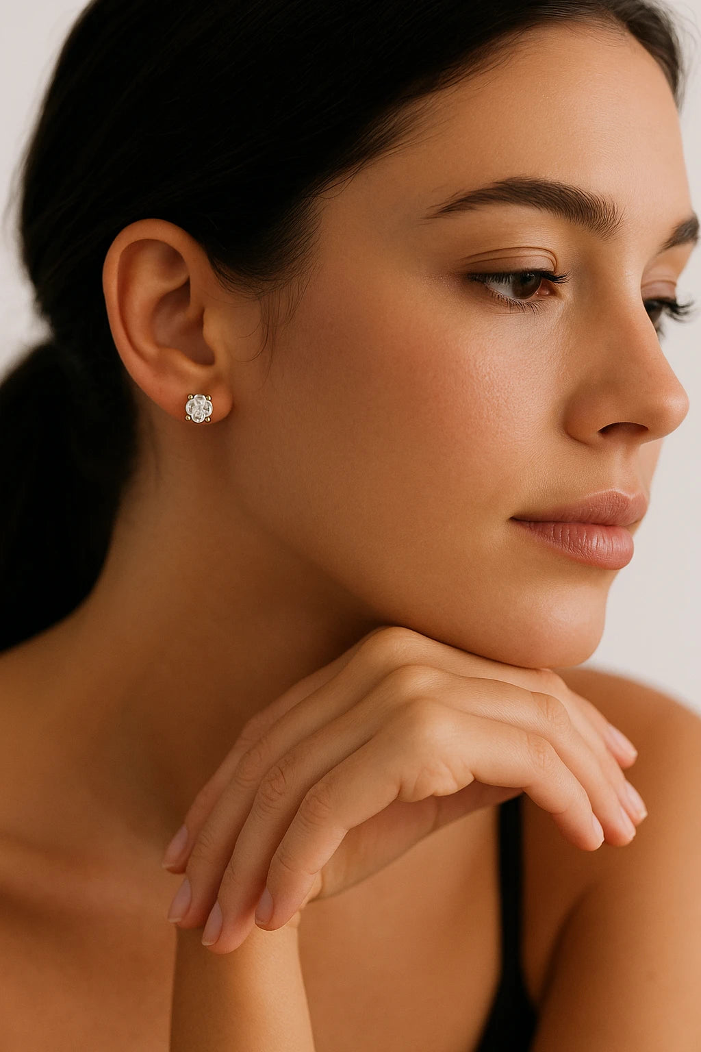 10K Yellow Gold 1.00 ctw Lab-Grown Diamond Round Stud Earrings
