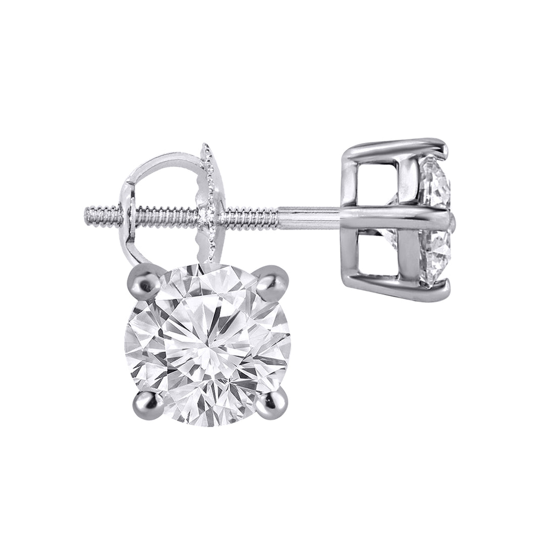 2 CTW Lab-Grown Diamond Stud Earrings in 10K White Gold