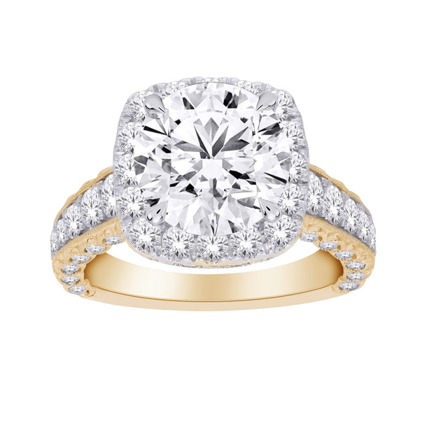 14K Yellow Gold 5.00 Ctw Round Lab-Grown Diamond Engagement Ring