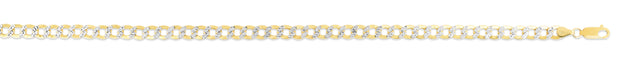 14K Gold 6.5mm 20in Lite White Pave Curb Chain