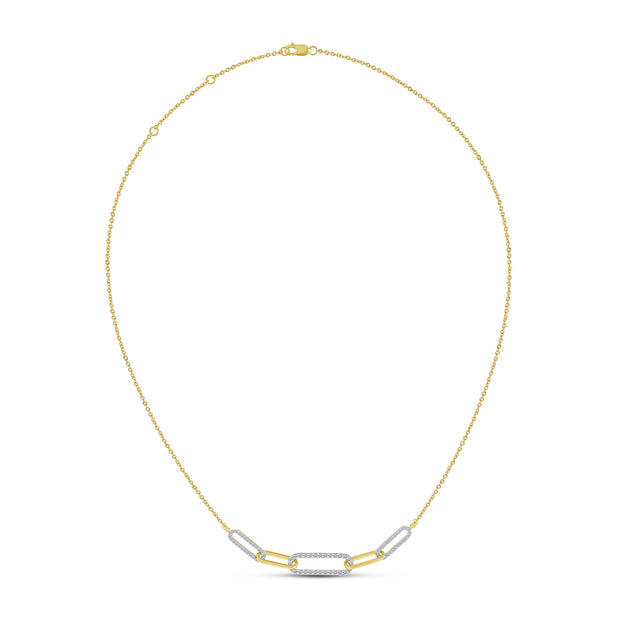 10K YELLOW GOLD  0.50 Ctw PaperClip Necklace