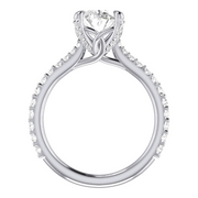 Platinum 0.46 ctw Natural 3.02 Center Lab-Grown Diamond Oval Engagement Ring Mounting
