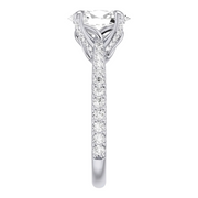 Platinum 0.46 ctw Natural 3.02 Center Lab-Grown Diamond Oval Engagement Ring Mounting