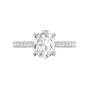 Platinum 0.46 ctw Natural 3.02 Center Lab-Grown Diamond Oval Engagement Ring Mounting