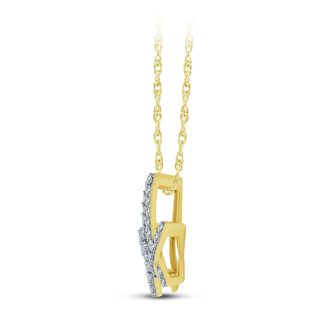 10K Yellow Gold 0.20 ctw Initial A Pendant