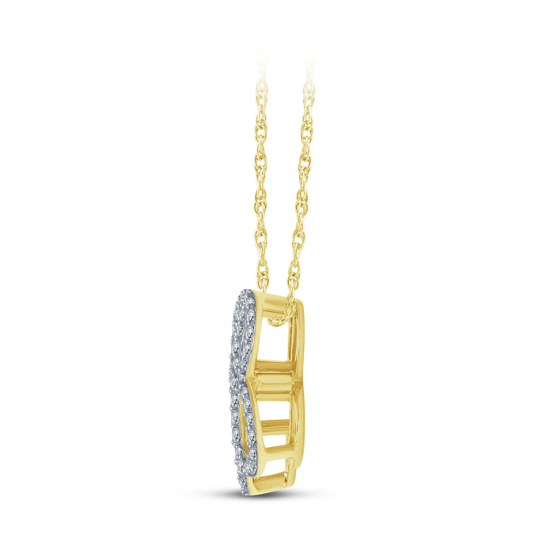 10K Yellow Gold 0.20 ctw Initial B Pendant