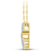 10K YELLOW GOLD 0.15 Ctw Initial E Pendant