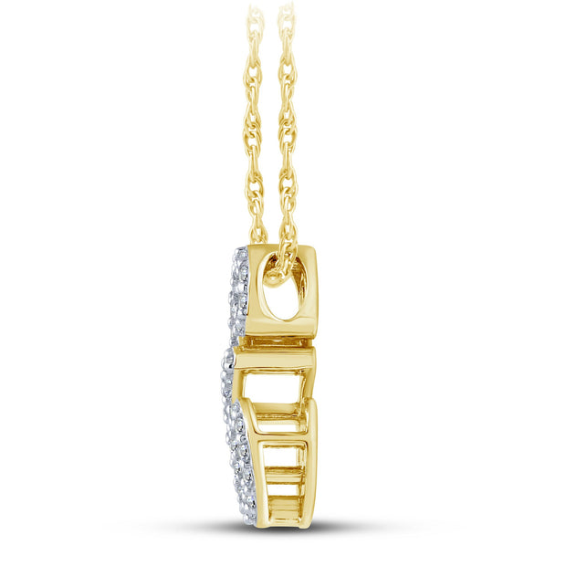 10K YELLOW GOLD 0.15 Ctw Initial E Pendant