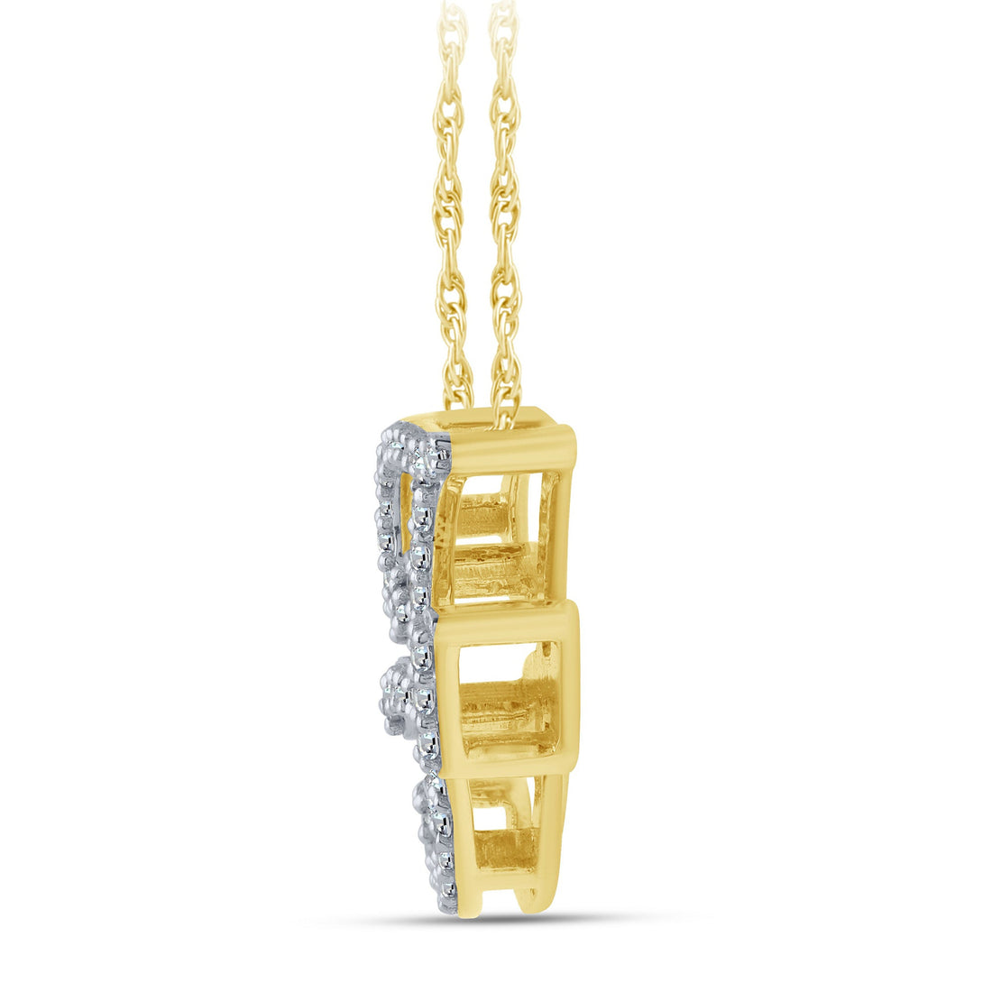 10K Yellow Gold 0.16 ctw Initial F Pendant