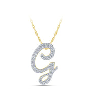 10K YELLOW GOLD 0.13 Ctw Initial G Pendant