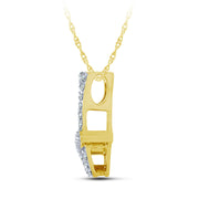 10K YELLOW GOLD 0.13 Ctw Initial J Pendant