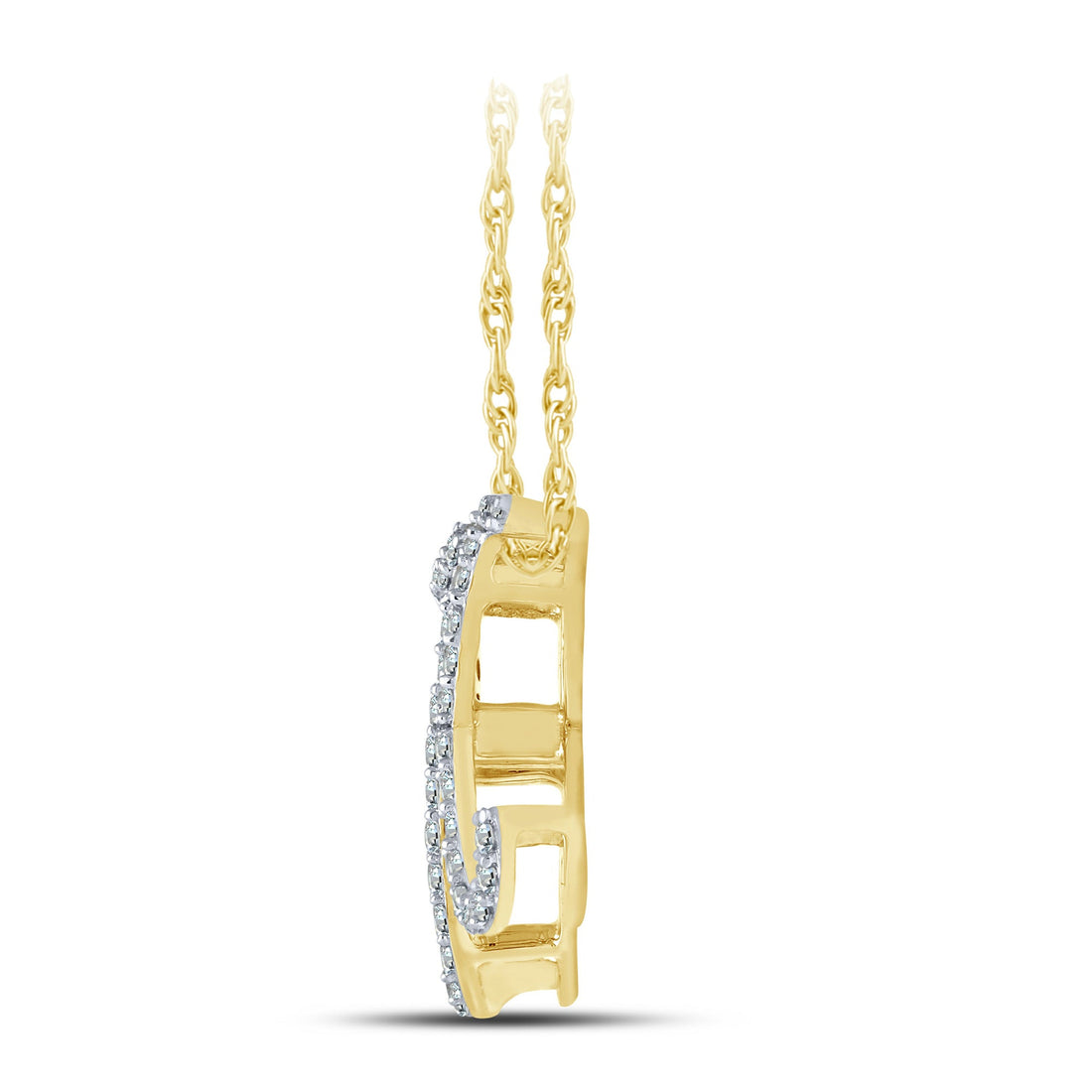 10K Yellow Gold 0.20 ctw Initial K Pendant