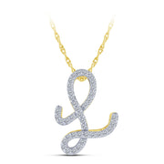 10K YELLOW GOLD 0.20 Ctw Initial L Pendant