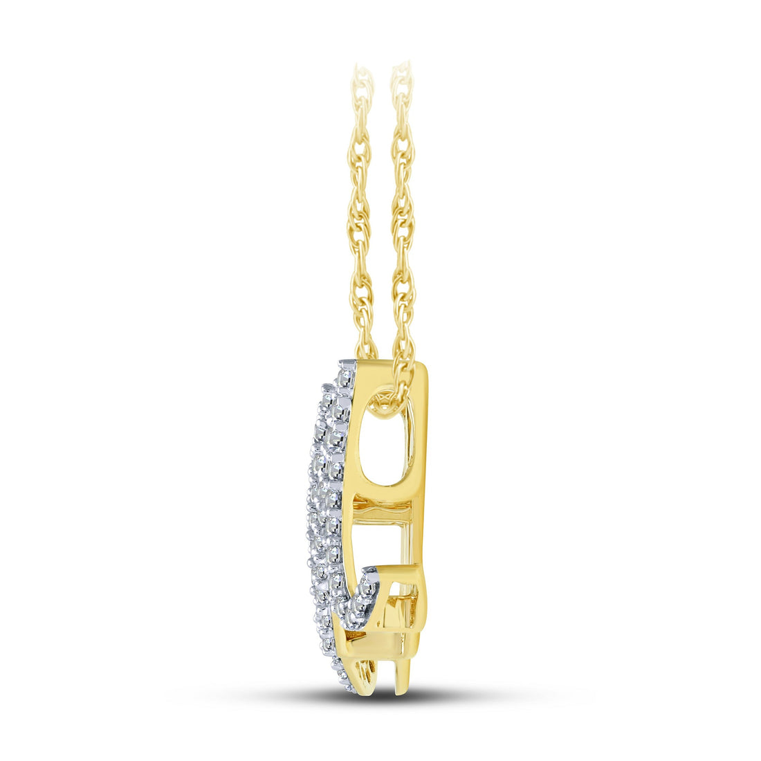 10K Yellow Gold 0.20 ctw Initial M Pendant