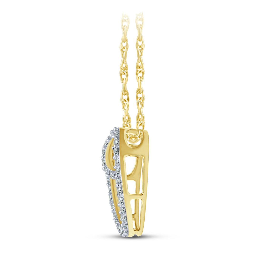 10K Yellow Gold 0.16 ctw Initial O Pendant
