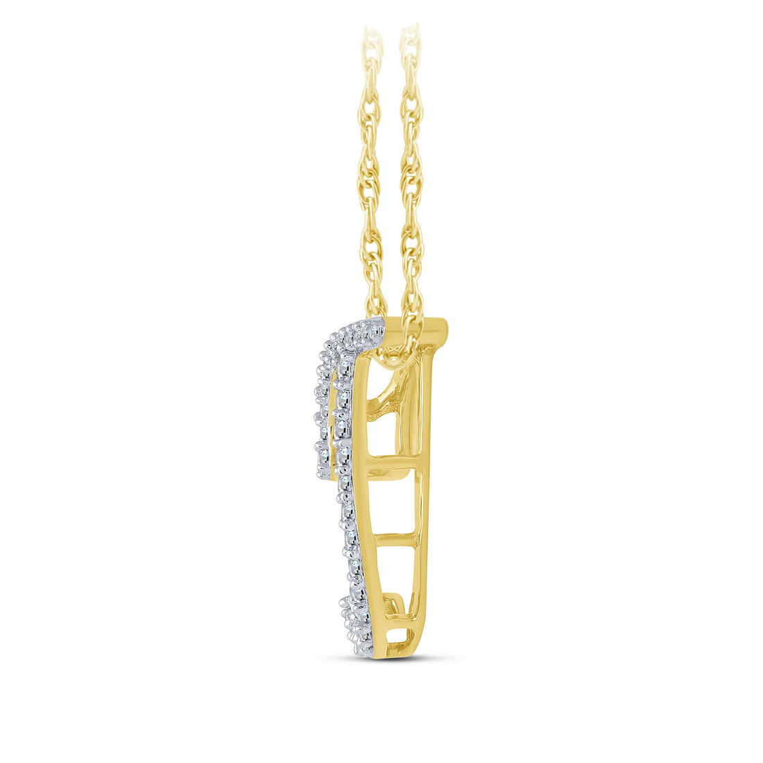 10K Yellow Gold 0.15 ctw Initial J Pendant