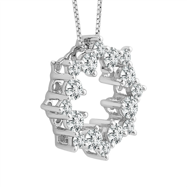 10K WHITE GOLD 0.50 CTW DIAMOND OCTAGON PENDANT