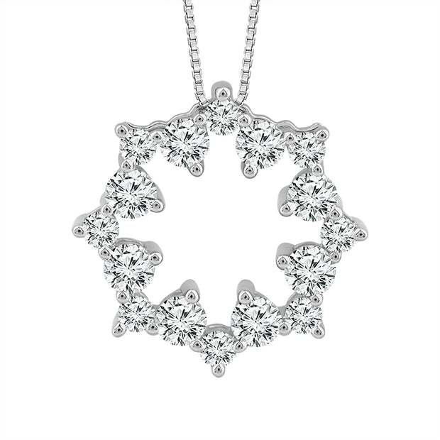10K WHITE GOLD 0.50 CTW DIAMOND OCTAGON PENDANT
