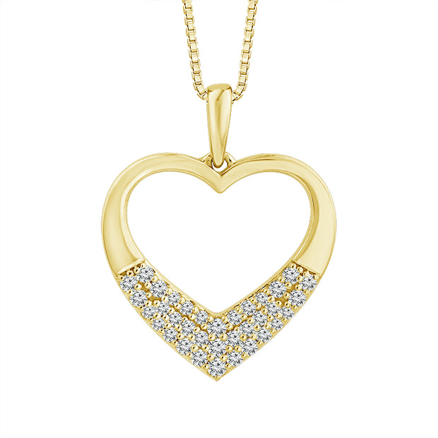 10K Yellow Gold 0.20 ctw Diamond Heart Pendant