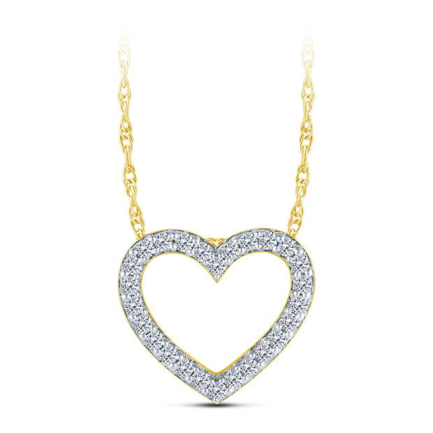 10K White Gold 0.48 Ctw Lab-Grown Diamond Heart Pendant