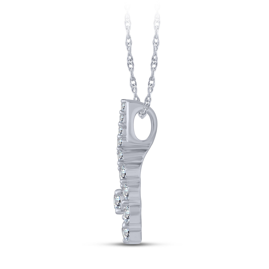 10K White Gold 0.38 ctw Lab-Grown Diamond Journey Pendant