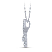 10K White Gold 0.38 Ctw Lab-Grown Diamond Journey Pendant