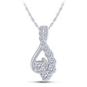 10K White Gold 0.38 Ctw Lab-Grown Diamond Journey Pendant