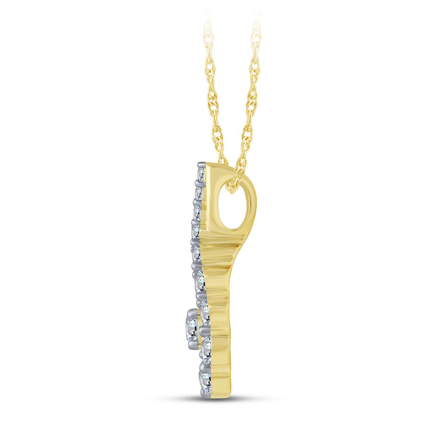 10K Yellow Gold 0.38 Ctw Lab-Grown Diamond Journey Pendant